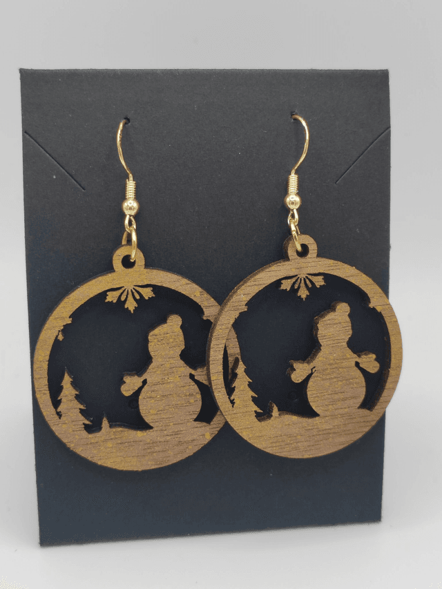 Boucles d&#039;oreille boule &quot;Snowman&quot;